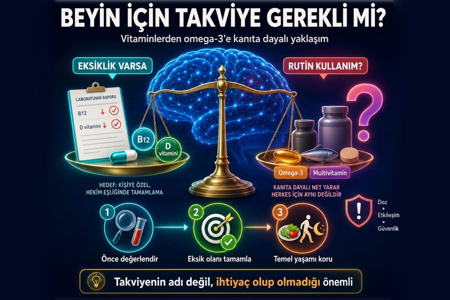 Beyin İçin Takviye Gerekli mi? Vitaminlerden Omega-3’e Kanıta Dayalı Yaklaşım
